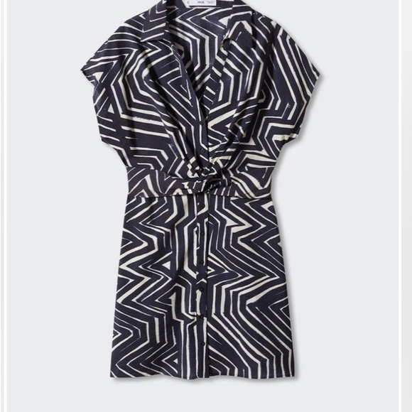 Mango | NWT Shirt Dress, Tropical Print - Size 14 - Picture 2 of 9